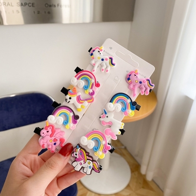 Picture of Cute Girls Cartoon Animal Fruit Hairpins Children Sweet Heart Hair Clip Barrettes Headband Kids Fashion Hair Accessories