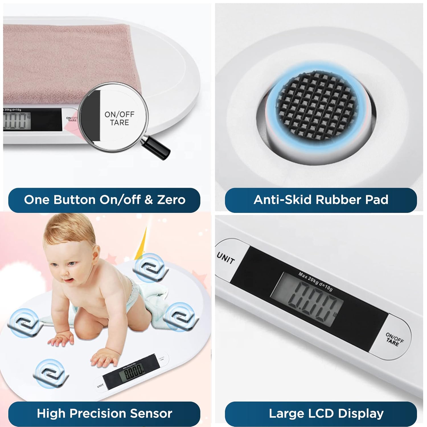 Picture of Digital Baby Weighing Scale for Infant Toddler With Weight Upto 20kg - Multicolor