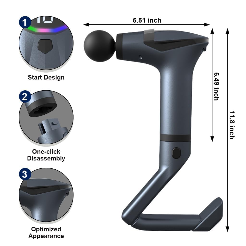 Picture of Professional Grade Mini Electric Multi-Functional Muscle Massager for Body & Head Relaxation for Men & Women - Multicolor