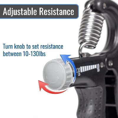 Picture of Sports Adjustable Hand Grip (10kg - 60kg) Strengthener with Counter for Men & Women for Gym Workout Hand Exercise Equipment to Use in Home for Forearm Exercise (Black) Stainless Steel Spring - Multicolor