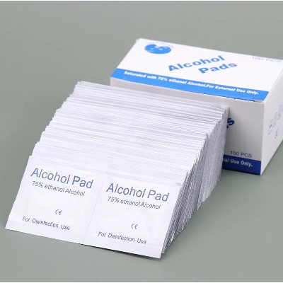 Picture of 100 Piece Portable First Aid Pad Antiseptic Skin Cleaning Care Jewelry Mobile Phone Cleaning Wipe - White