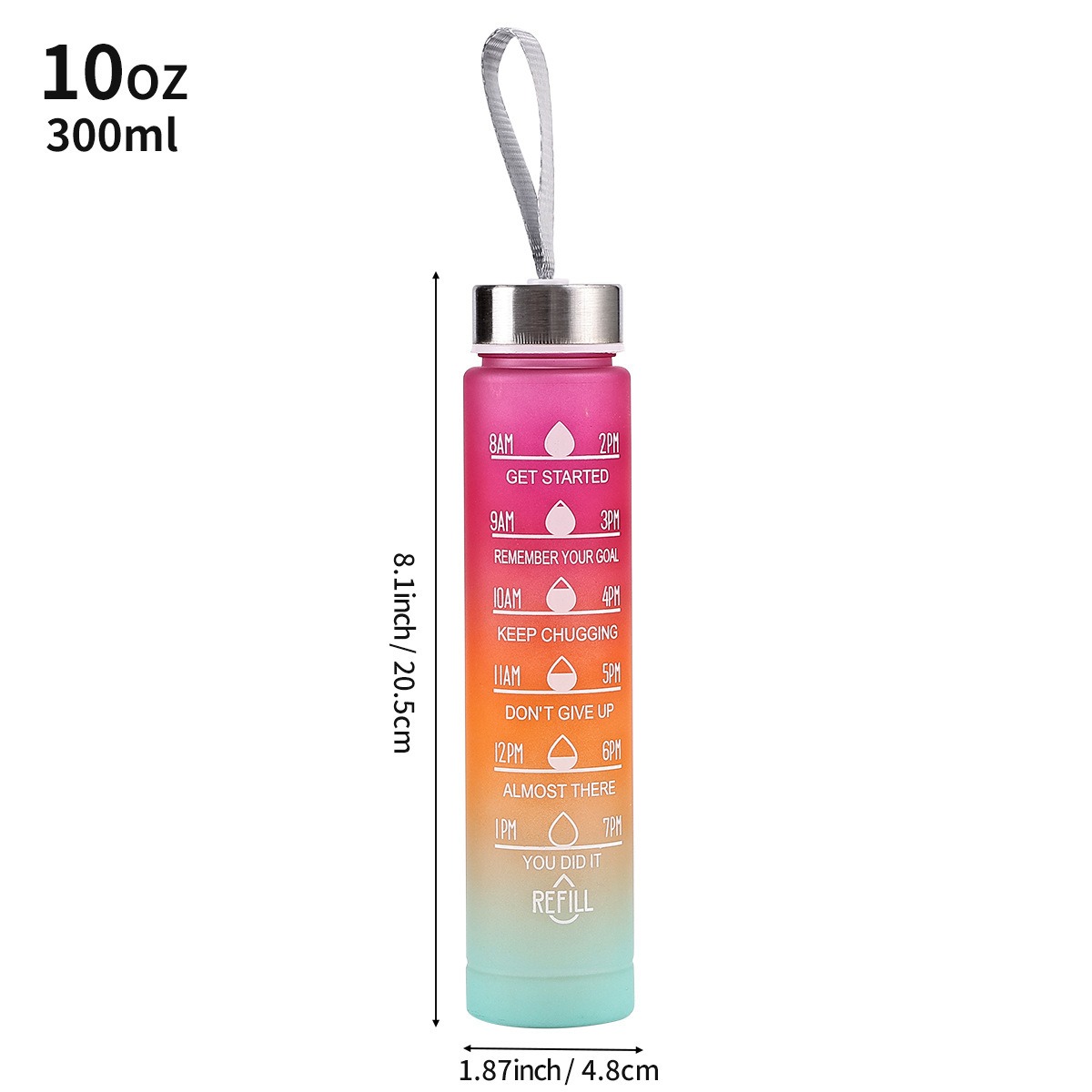 Picture of 300ml Cute Water Bottle Frosted Cartoon Portable Motivational Water Cup With Plastic Straw Outdoor Sports Camping Drinking ToolsBasketball