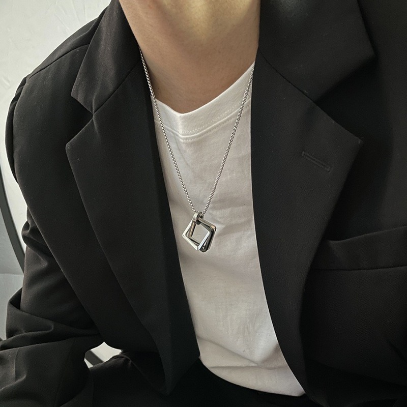 Picture of New Pendant Necklace For Men Stainless Steel Chain Necklace For Men