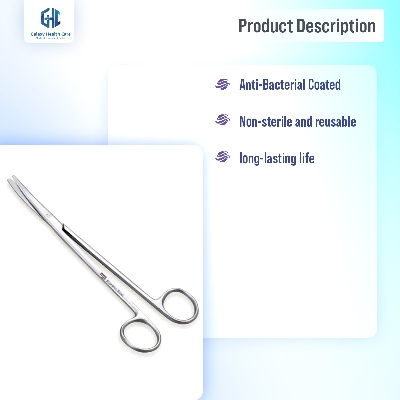 Picture of Metzenbaum Tonsil Stainless Steel Surgical Scissors Curved (6 Inches) - Silver