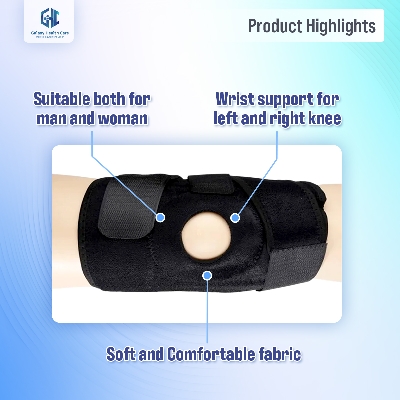 Picture of Knee Support Patela Belt Elastic Bandage Tape Sport Strap Straps Knew Pad Protector Band For Knee Brace - Black