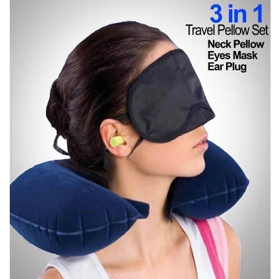 Picture of Functional Inflatable Neck Pillow Inflatable U Shaped Travel Pillow Car Head Neck Rest Air Cushion for Travel Neck Pillow 1PC - Neck Pillow - Multicolor