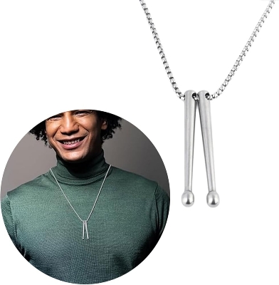 Picture of Viking Wolf Raven Pendant Necklace for Men Stainless Steel Geometric Chain