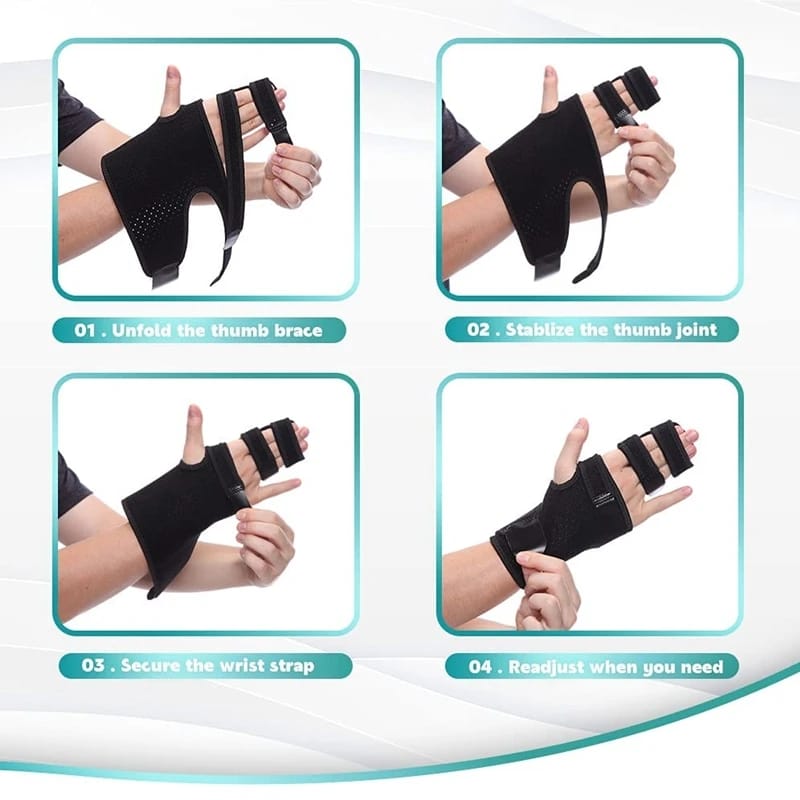 Picture of Trigger Finger Splint Finger Brace | Middle Finger Splint | Splint For Fractures, Broken Ring Finger, Arthritis, Tendonitis | Mallet Finger Splint Straightener Immobilizer - Black