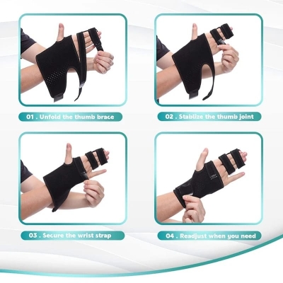 Picture of Trigger Finger Splint Finger Brace | Middle Finger Splint | Splint For Fractures, Broken Ring Finger, Arthritis, Tendonitis | Mallet Finger Splint Straightener Immobilizer - Black