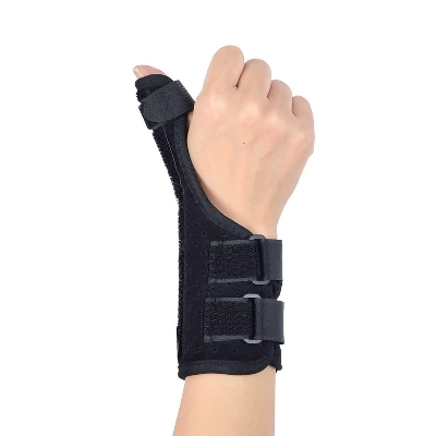 Picture of Thumb Splint & Wrist Brace – Both Wrist Splint and Thumb Splint to Support Sprains, Tendinosis, Tenosynovitis, Fractures or Trigger Thumb, Hand Brace for Carpal Tunnel - Black