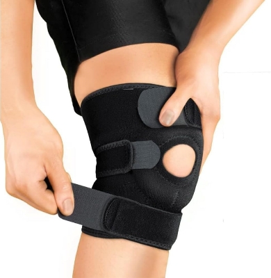 Picture of Sports Neoprene Adjustable Knee Support Patella|Knee Support For Men & Women|Knee Cap|Knee Brace|Knee Guard|Knee Cap|Knee Pain Relief|Knee Belt|Joint Pain Relief (Black) - Black
