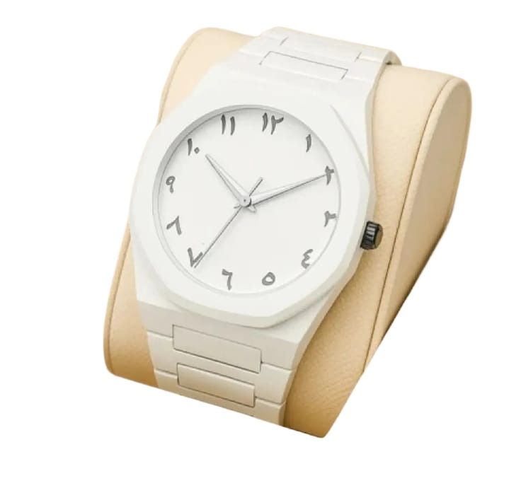 Picture of Arabic Aura Watch – Carbon Fiber Look Body with Sleek & Modern Design - White