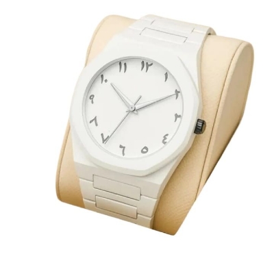 Picture of Arabic Aura Watch – Carbon Fiber Look Body with Sleek & Modern Design - White