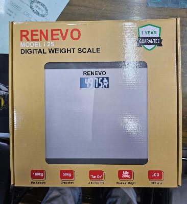 Picture of Personal Digital Bathroom Weight Measuring Scale Glass Weighing Machine for Body Weight Measurement (5mm White Round Weight Measuring Machine) (180 kg, White) - weight Scale - Light Ash