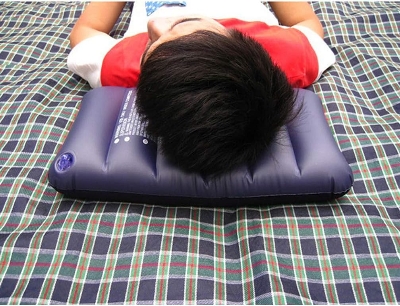 Picture of Velvet Air Pillow Cushion Sleeping Bag Backpacking Pillow Soft Comfortable Air Inflatable Travel Pillow Tourist Pillow (Blue) - Blue