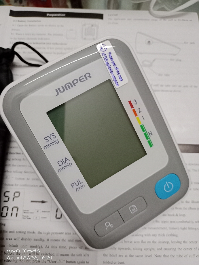 Picture of Jumper Digital Electronic Blood Pressure Monitor Machine JPD-HA300 - Multicolor