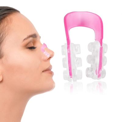 Picture of Nose Shaper Clip Nose Up Lifting Shaping Bridge Straightening Slimmer Device Silicone Nose Slimmer No Painful Hurt Beauty Tools - Pink