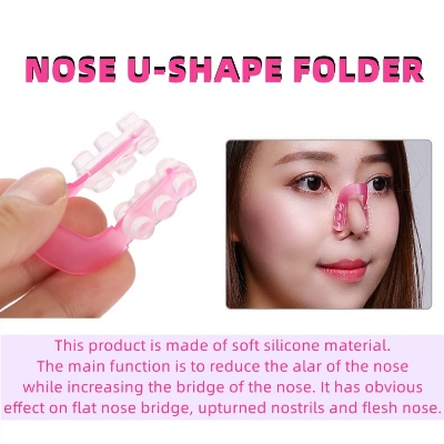 Picture of Nose Shaper Clip Nose Up Lifting Shaping Bridge Straightening Slimmer Device Silicone Nose Slimmer No Painful Hurt Beauty Tools - Pink