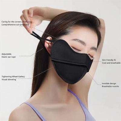 Picture of Gradient Ice Silk Face Mask Uv Sun Protection Summer Adjustable Breathable Men Women Outdoor Running Mask