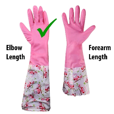 Picture of Reusable Waterproof Household Latex Hand Gloves for Kitchen Dish Washing Laundry Cleaning Gardening and Sanitation - Multicolor