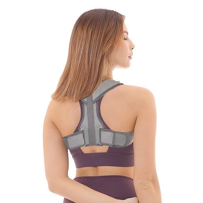 Picture of Posture Corrector For Men And Women - Adjustable Upper Back Brace For Clavicle To Support Neck, Back and Shoulder - Grey