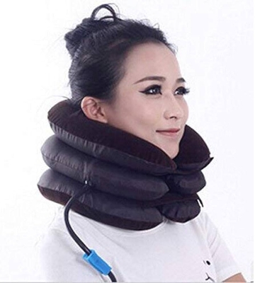 Picture of Neckline Pillow Pneumatic Air Bag 3 Tier Inflatable for Cervical Spine Neck Rest Support Massagers Pillow Neck Pillow for Back Pain, Sleeping Travel, Car seat