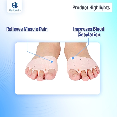 Picture of Galaxy Bunion Pads & Toe Orthotics Thumb Big Bone Orthotics 2 Pieces Toe Separators Bunion Corrector for Straightener of Hallux Valgus and Pain reliever (1 Pair) - Cream