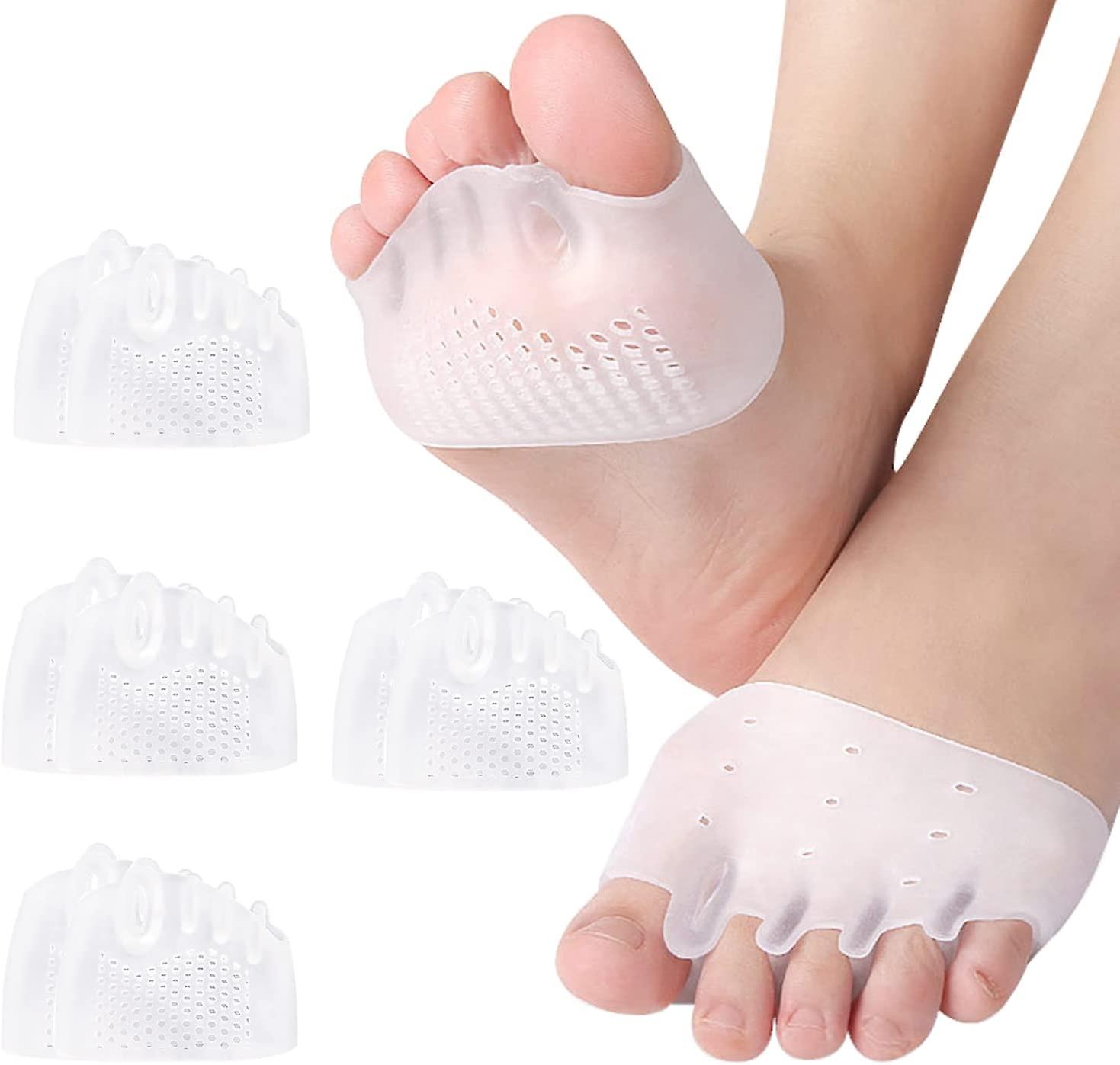 Picture of 2pcs/Pair Silicone Comfortable Toe Braces 5-holes Toe Separators Hallux Valgus Straightener Orthodontic Foot Toe BracesFoot Care - Beige