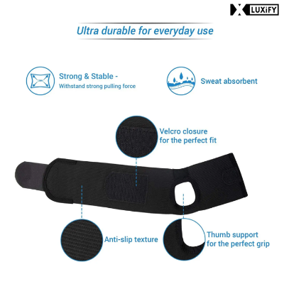 Picture of Taiba Thumb & Wrist Support Wrap Brace Binder Stabilizer for Men & Women Gym Workout Sports Hand Injuries Warmer Band, Pain Relief, Arthritis, Tendonitis, Supporter - Dark Ash