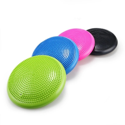 Picture of 33x33cm Inflatable Yoga Massage Ball Durable Universal Sports Gym Fitness Yoga Wobble Stability Balance Disc Massage Cushion Mat - Multicolor