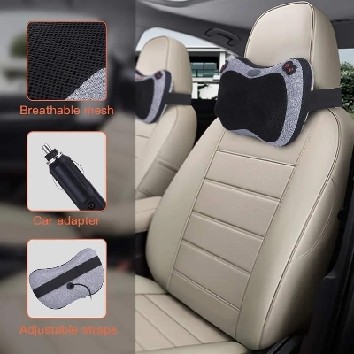 Picture of Massage Pillow Shiatsu Neck & Back Massager With Heat Neck And Shoulder Massager With 3D Deep Tissue Kneading Massager - Multicolor