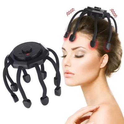 Picture of Electric Head Massager for Stress Relief, Scalp Massage, Physiotherapy Claw, Decompression Head Scratcher, Improve Sleep - Black