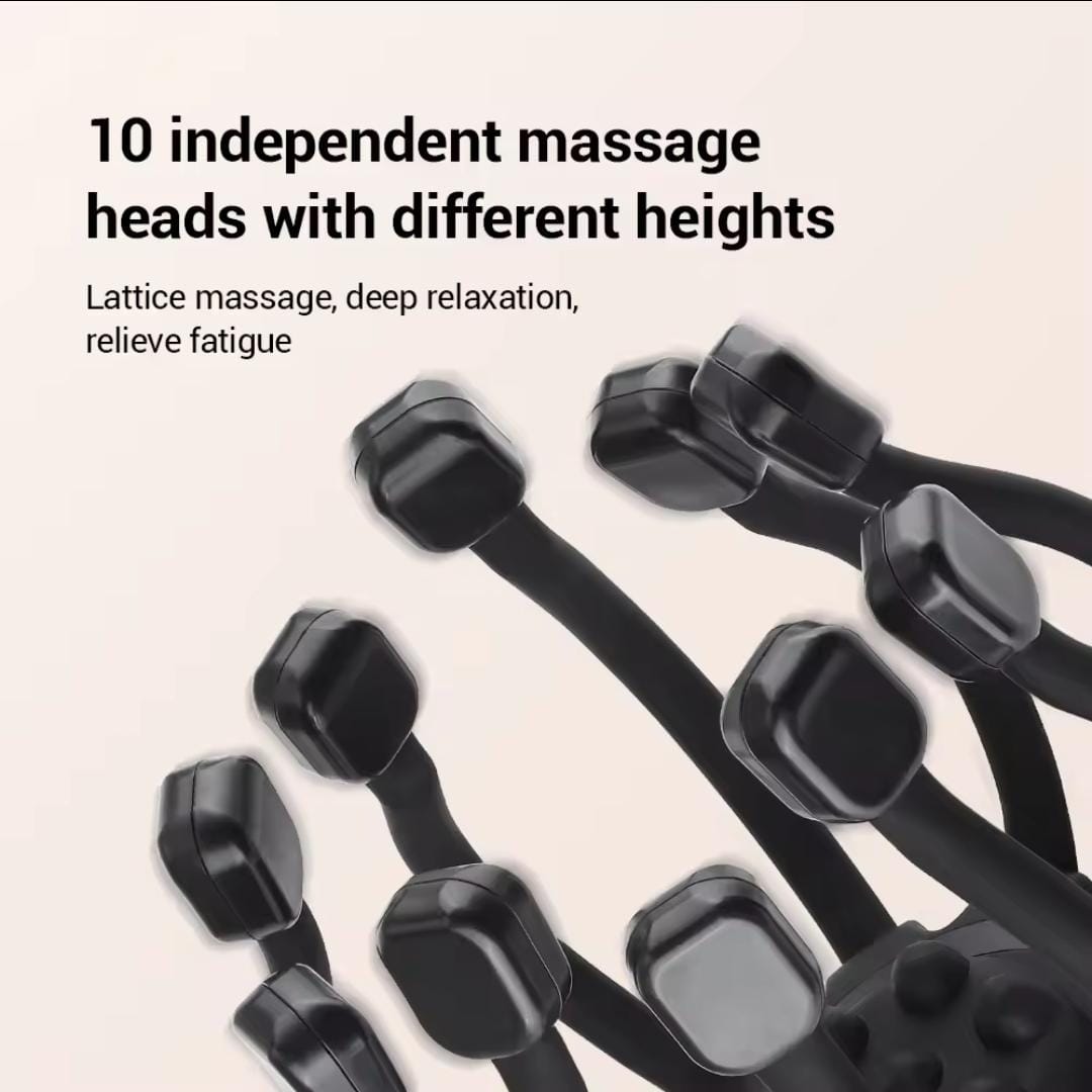 Picture of Electric Head Massager for Stress Relief, Scalp Massage, Physiotherapy Claw, Decompression Head Scratcher, Improve Sleep - Black