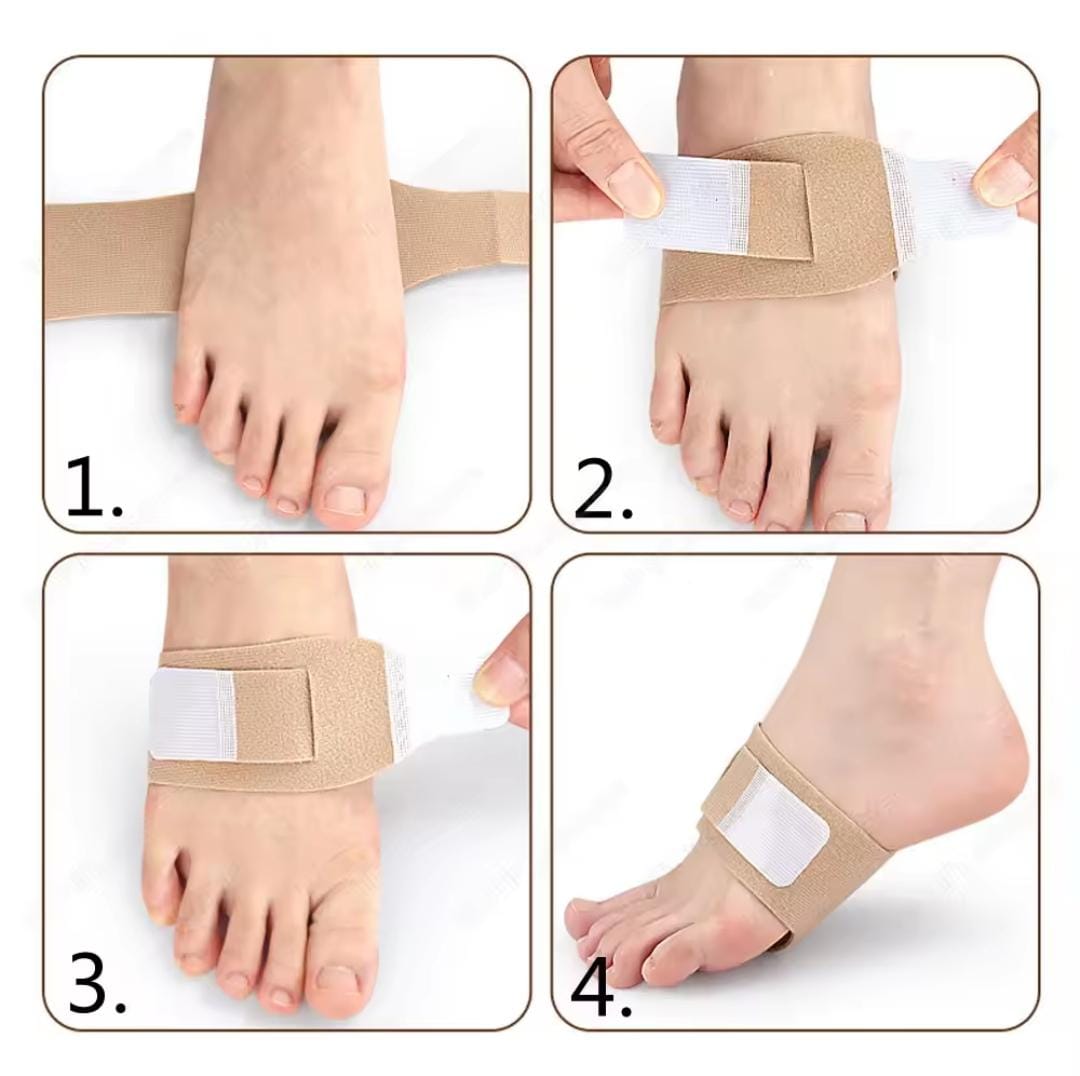 Picture of 1 Pair Arch Support Orthopedic Bandage Flat Feet Pain Relief Foot Pads For Shoes Men Women Foot Valgus Sports Insoles Inserts - Beige