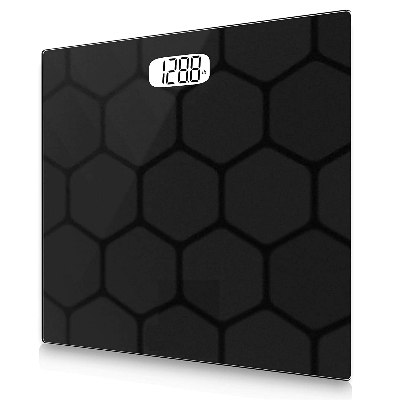 Picture of Electronic Thick Tempered Glass & LCD Display Digital Personal Bathroom Health Body Weight Scales For Body Weight, Weight Scale Digital For Human Body, Weight Machine For Body Weight - Black, Orange