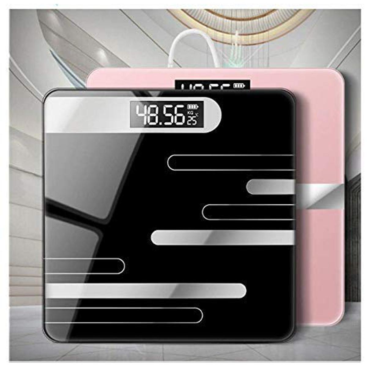 Picture of Electronic Thick Tempered Glass & LCD Display Digital Personal Bathroom Health Body Weight Scales For Body Weight, Weight Scale Digital For Human Body, Weight Machine For Body Weight - Black, Orange