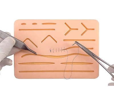Picture of Suture Practice Kit for Medical and Vet Students, Startup Suture Kit Including Silicone Pad with Durable Mesh, Suturing Tools, for Suture Curriculum Practice (Education Use Only) - Multicolor