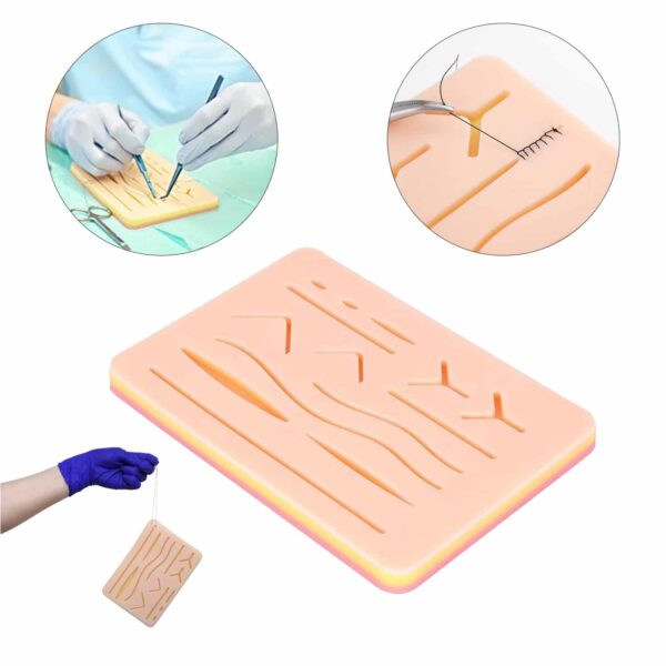 Picture of Suture Practice Kit for Medical and Vet Students, Startup Suture Kit Including Silicone Pad with Durable Mesh, Suturing Tools, for Suture Curriculum Practice (Education Use Only) - Multicolor
