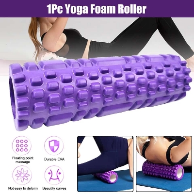 Picture of Grid Foam Roller | Eco-Friendly Spikes Foam Roller | Premium Eva Foam | Light Weight & Travel-Friendly Foam Roller for Relieve Muscle Tightness, Soreness & Inflammation (Black) - Multicolor