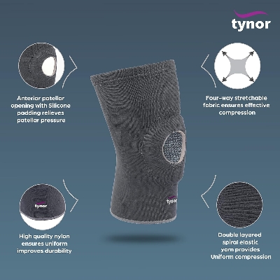 Picture of Tynor Knee Cap Open Patella(Support,Uniform Compression,Relieves Pain) - Multicolor