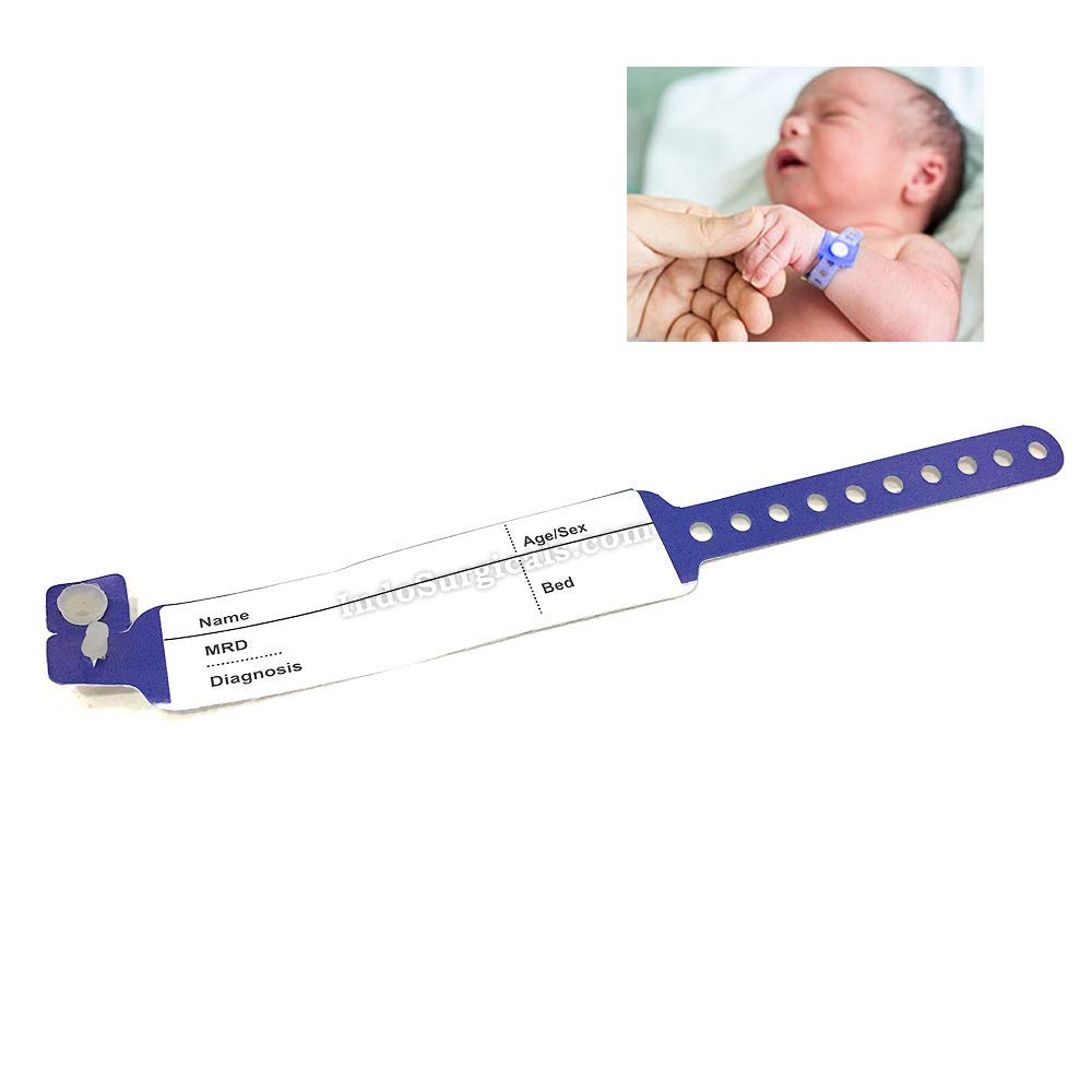 Picture of Patient Identification Band for Pediatric/New Born Baby, PINK Color (Pack of 100 Pcs.)