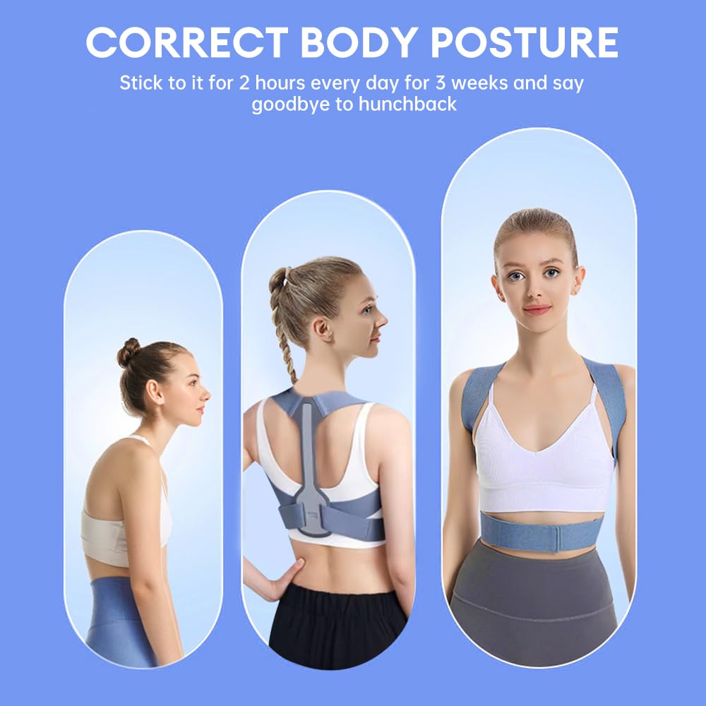 Picture of Adjustable Posture Corrector for Women and Men - Breathable Upper Back Brace with Pain Relief for Hunchback, Scoliosis, Neck & Shoulder Support - Lightweight and Ergonomic Back Straightener - Multicolor