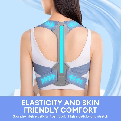 Picture of Adjustable Posture Corrector for Women and Men - Breathable Upper Back Brace with Pain Relief for Hunchback, Scoliosis, Neck & Shoulder Support - Lightweight and Ergonomic Back Straightener - Multicolor