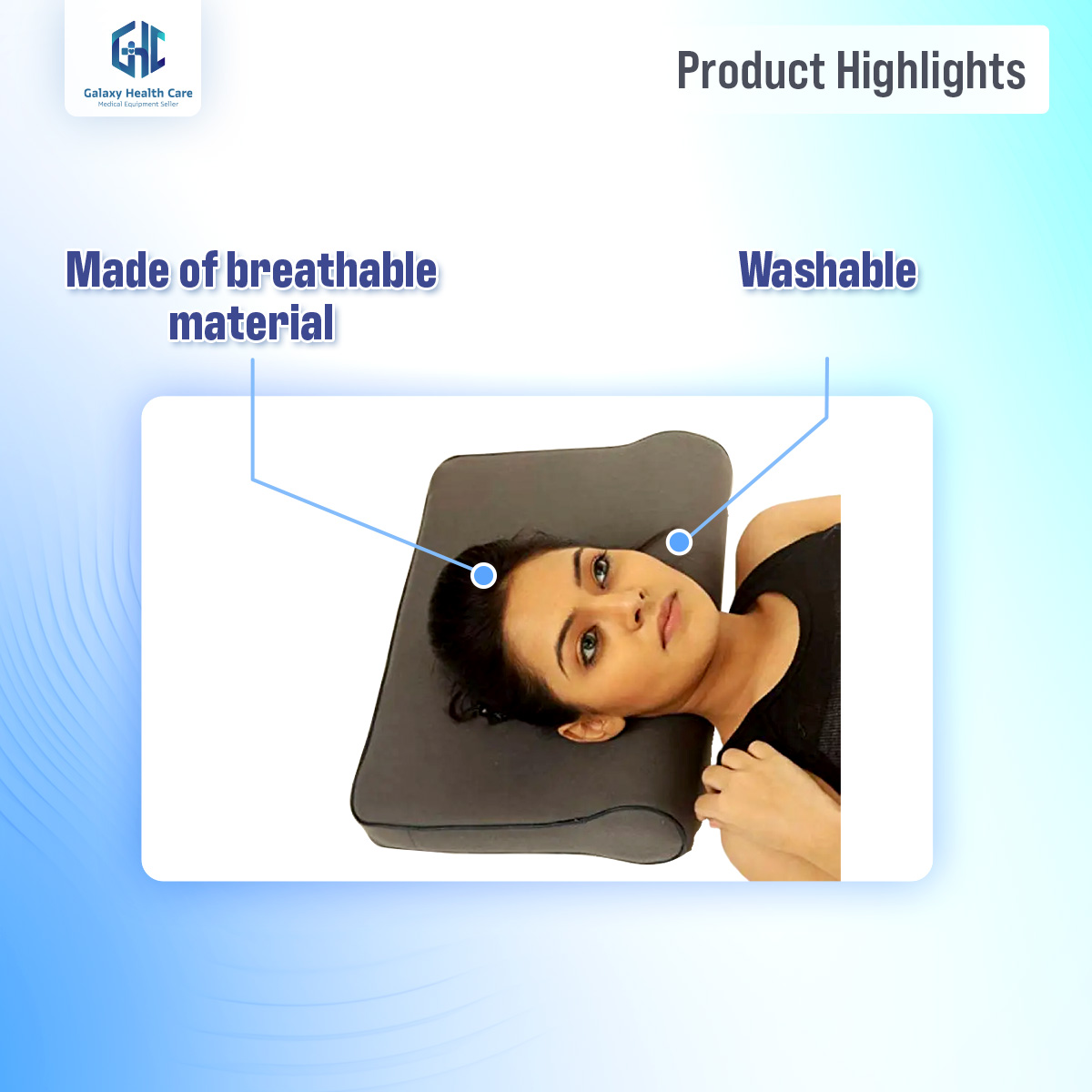 Picture of grey Cervical Pillow Spondylosis Neck & Back Pain Support