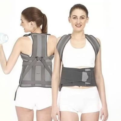 Picture of Posture Corrector Taylor Brace | Dorso Lumbar Spinal Support Belt | Lower and Upper Back Pain Relief | Magnetic Back Brace for Men & Women. - Grey