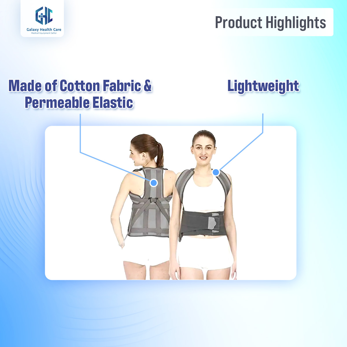 Picture of Posture Corrector Taylor Brace | Dorso Lumbar Spinal Support Belt | Lower and Upper Back Pain Relief | Magnetic Back Brace for Men & Women. - Grey