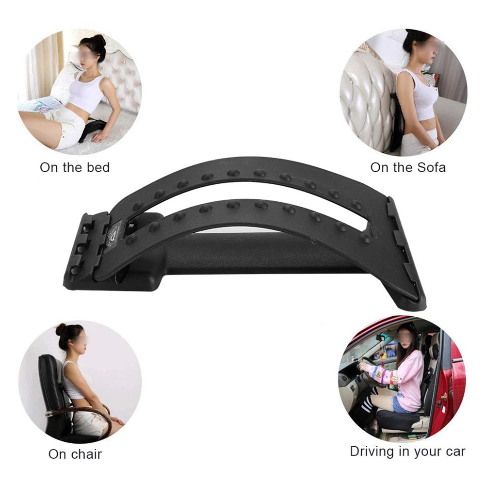 Picture of Lumbar Back Pain Relief Device, Lumbar Back Stretcher, for Lower and Upper Back Massager and Support,Lumbar Support for Office Chair (BACK TOOL, Black) - Black