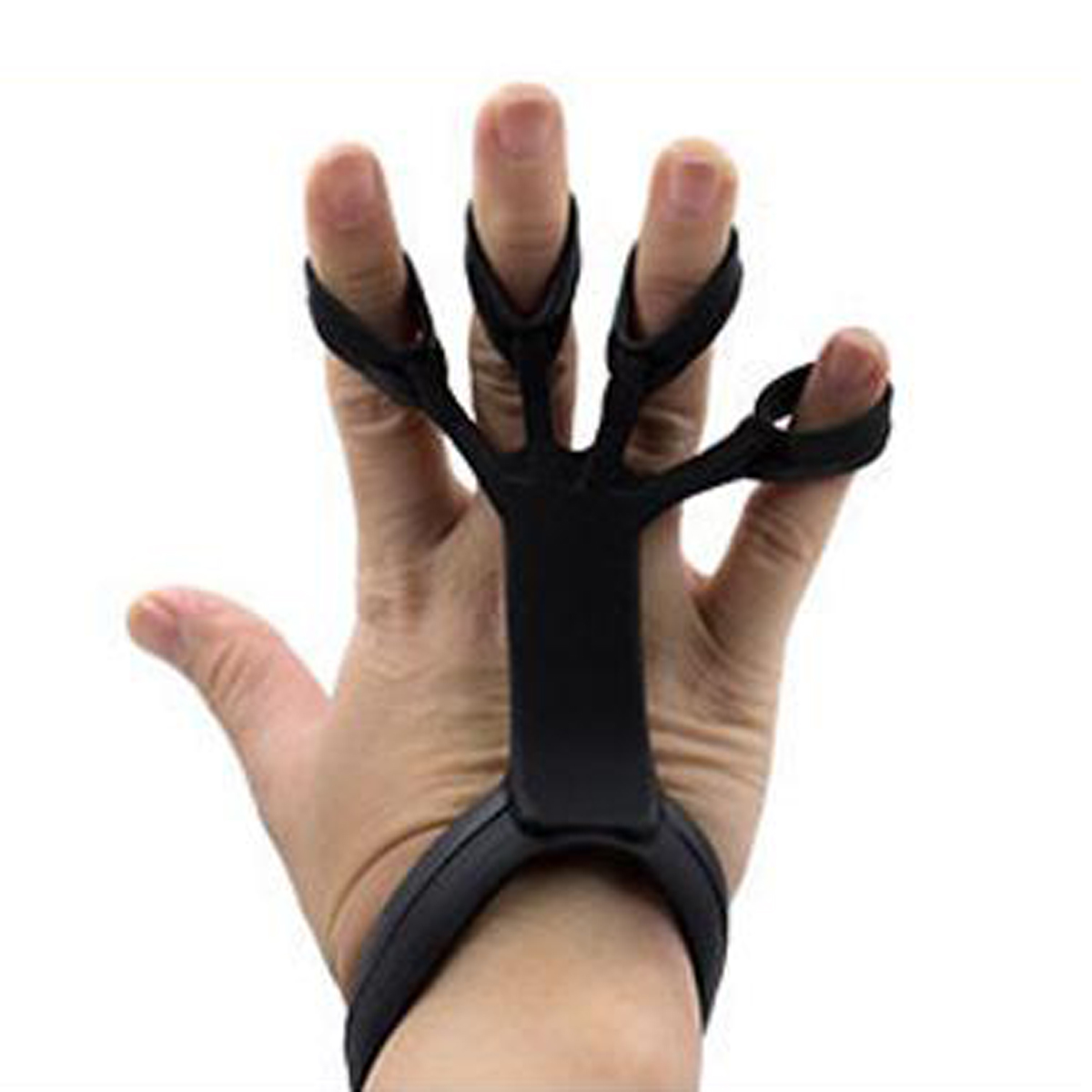 Picture of Silicone Grip Device Finger Exercise Stretcher Arthritis Hand Grip Trainer Strengthen Rehabilitation Training To Relieve Pain - Hand Grip - Light Ash