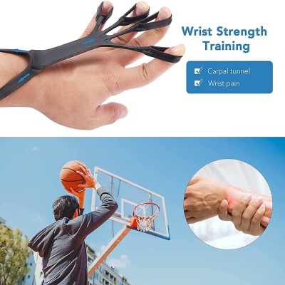Picture of Silicone Grip Device Finger Exercise Stretcher Arthritis Hand Grip Trainer Strengthen Rehabilitation Training To Relieve Pain - Hand Grip - Light Ash