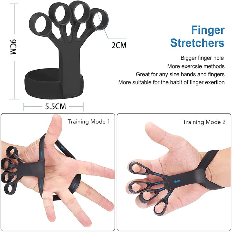 Picture of Silicone Grip Device Finger Exercise Stretcher Arthritis Hand Grip Trainer Strengthen Rehabilitation Training To Relieve Pain - Hand Grip - Light Ash